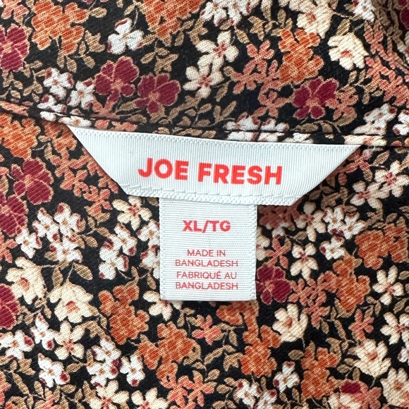 JOE FRESH Floral Button Front Shirt Dress with Waist Tie - Size XL. NWOT. - Picture 12 of 15